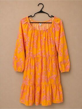 J. Crew Yellow Dress with Pink Floral Print